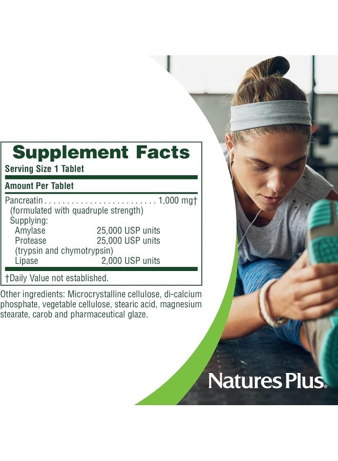 Nature's Plus Pancreatin - 1000 mg, 60 Tablets - Natural Digestive Enzyme Supplement for Gastrointestinal Support - Contains Amylase, Protease & Lipase - Gluten-Free - 60 Servings - Image 5